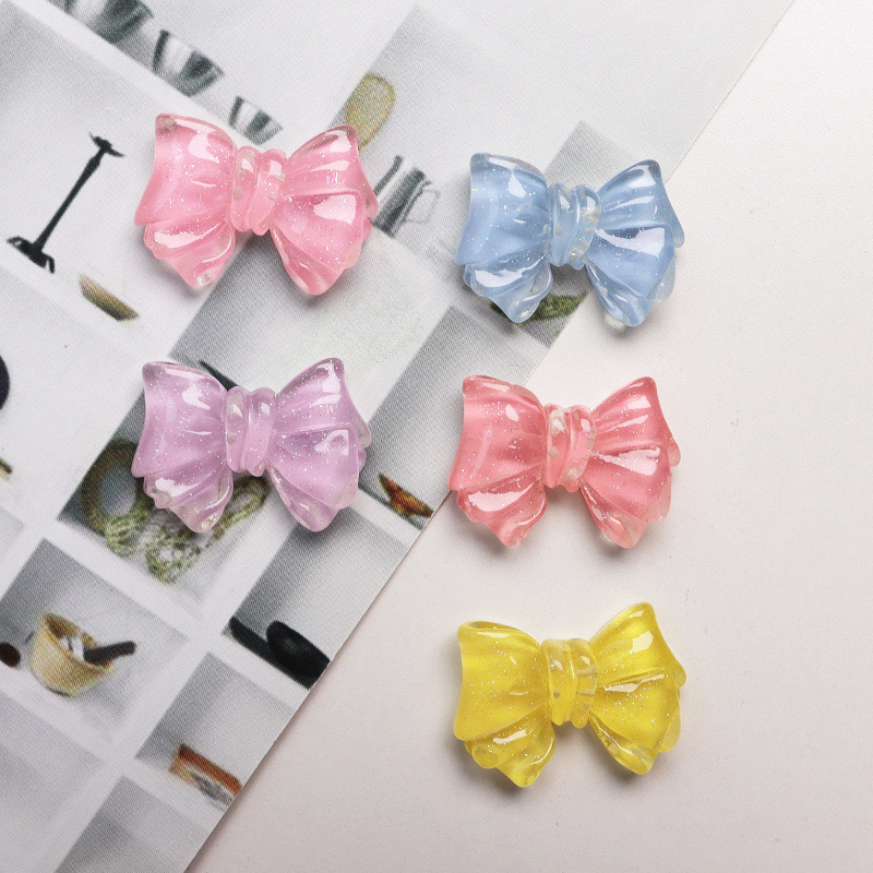 Transparent glitter bow DIY resin accessories