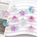 Transparent Sequin Cut Yellow Crown Swan DIY Resin Accessories