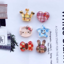 Transparent cut cartoon kitten plaid bow DIY resin accessories