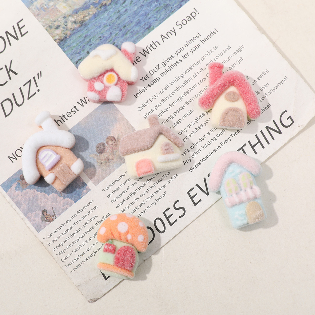 Cartoon Dream Garden Mini House DIY Flocking Resin Accessories