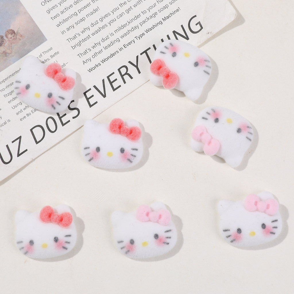 Bow Cat Head DIY Flocking Resin Accessories