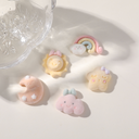 Cute cartoon stars, sun and moon DIY flocking resin accessories