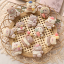 Pastoral style milk tea color carrot rabbit bear DIY flocking resin accessories