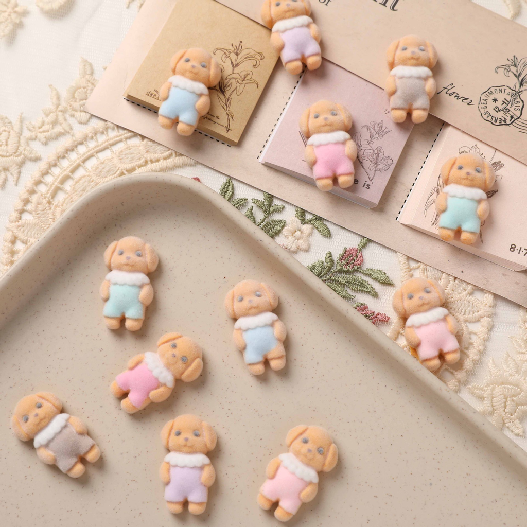 Cartoon Food Chicken Leg Cheese Bear DIY Flocking Resin Accessories