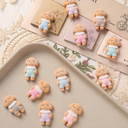 Cartoon Food Chicken Leg Cheese Bear DIY Flocking Resin Accessories