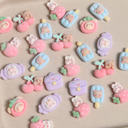 Cute Ice Cream Bear Rabbit DIY Flocking Resin Accessories