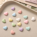 Cute macaron color mini heart DIY flocking resin accessories