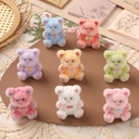Dopamine color cartoon furry three-dimensional puff bear doll DIY flocking resin accessories