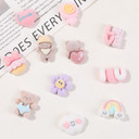 Dopamine Girl Mini Love Flower Bear DIY Flocking Resin Accessories
