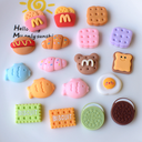 Cute Fried Egg French Fries Biscuits Bread DIY Mini Simulation Food Toy Resin Accessories