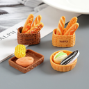 DIY three-dimensional bamboo basket frame simulation food play resin accessories