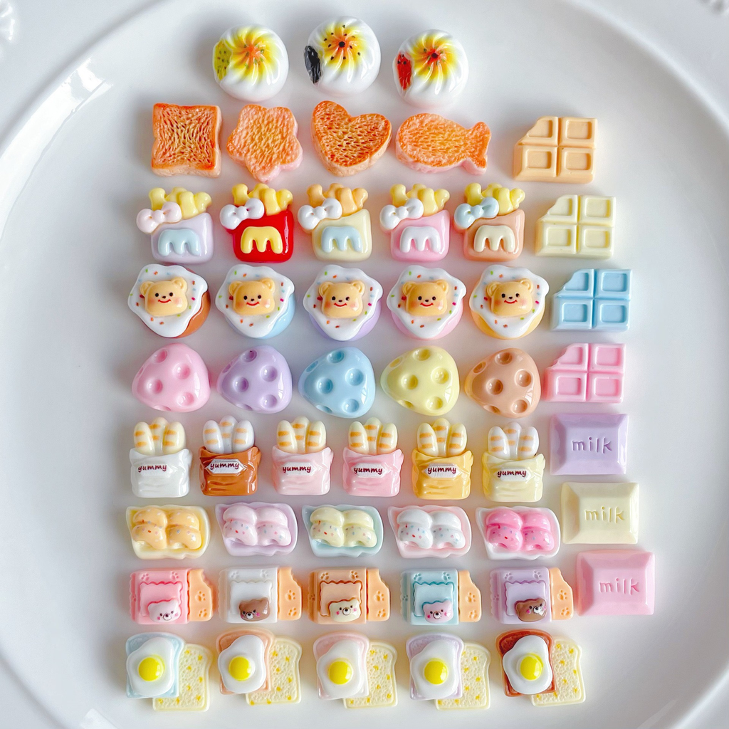 Mini Mixed Bread, Cheese, Buns, Chocolate DIY Resin Simulation Food Toy Accessories