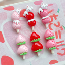 Strawberry string rabbit candied haws DIY resin simulation food play accessories