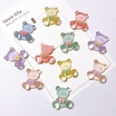Transparent bow tie bear resin accessories wholesale mobile phone case diy decorative accessories