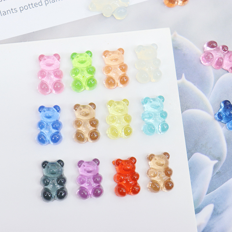 Transparent bear resin DIY accessories