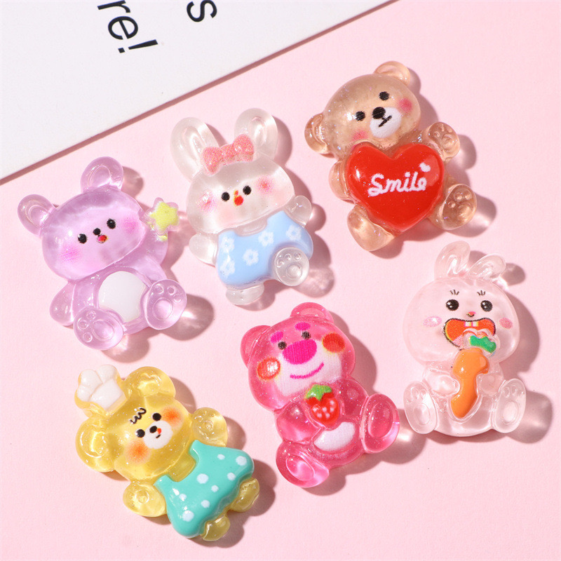 Ice transparent cute cartoon animals DIY resin accessories