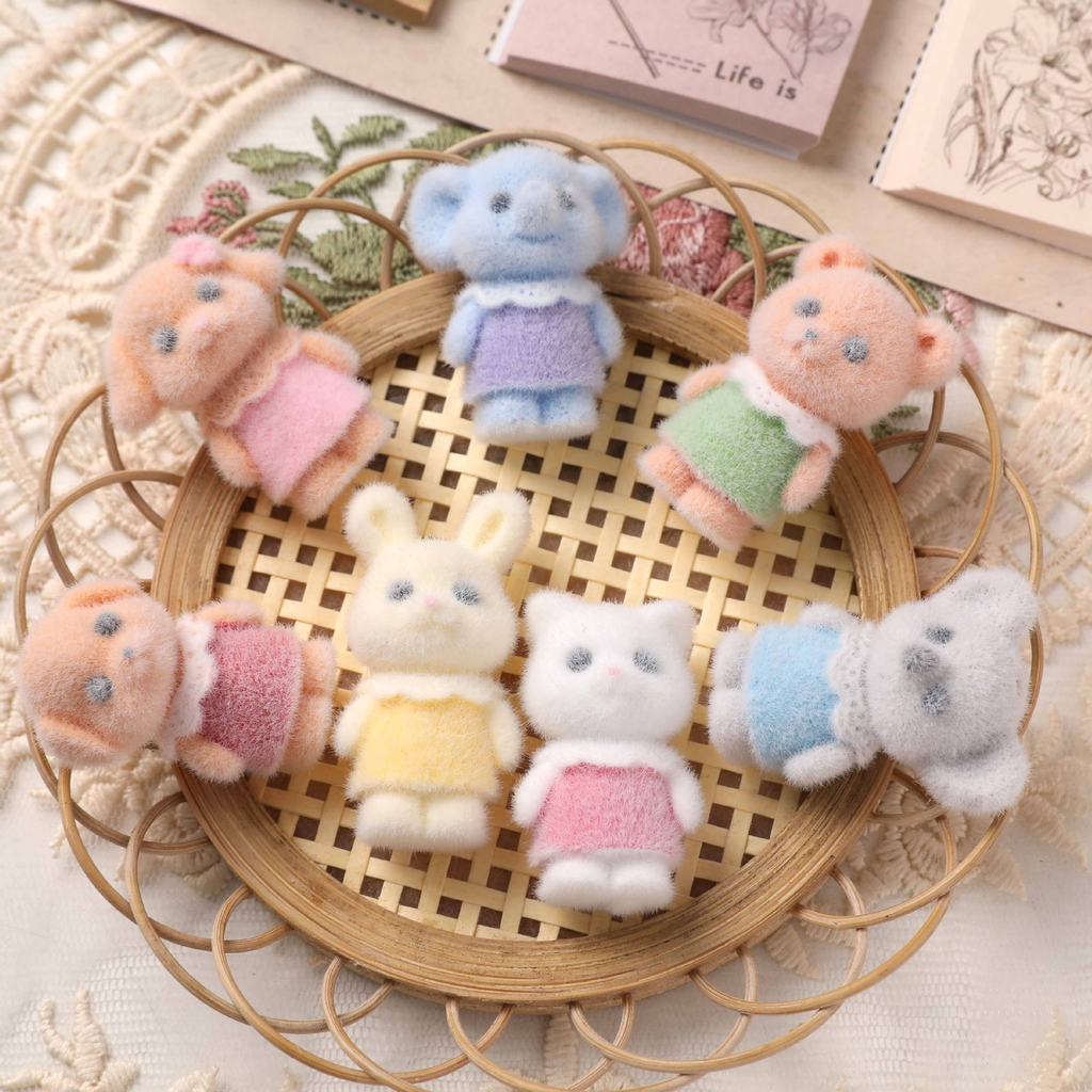 3D Koala Son Bell Elephant Rabbit Cat Dog DIY Flocking Resin Accessories