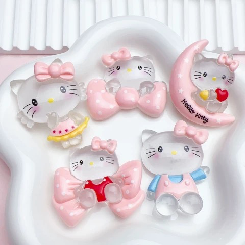 Large size luminous cartoon cat DIY resin accessories