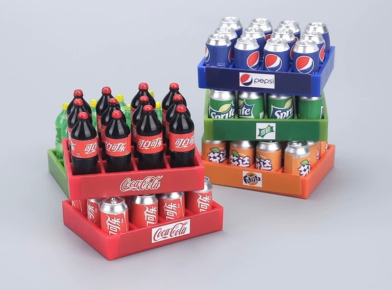 1:12 miniature set mini beverage bottle model supermarket scene food play toy doll house decoration refrigerator sticker