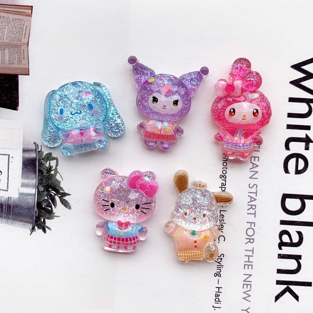 Highly transparent sequined faceted cartoon Melody animal DIY resin accessories