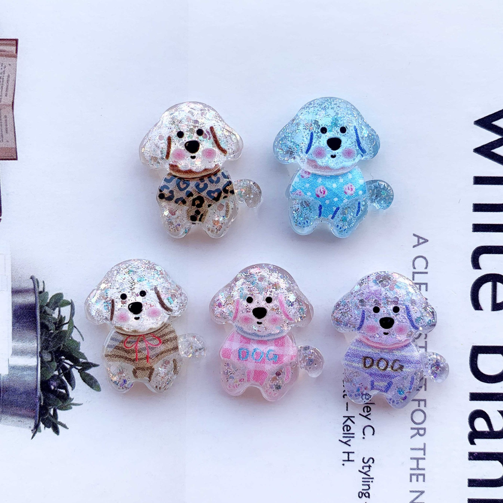 Sequined cut cartoon cute puppy DIY resin accessories