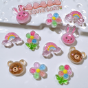 AB glue cute bear rainbow flowers DIY resin accessories