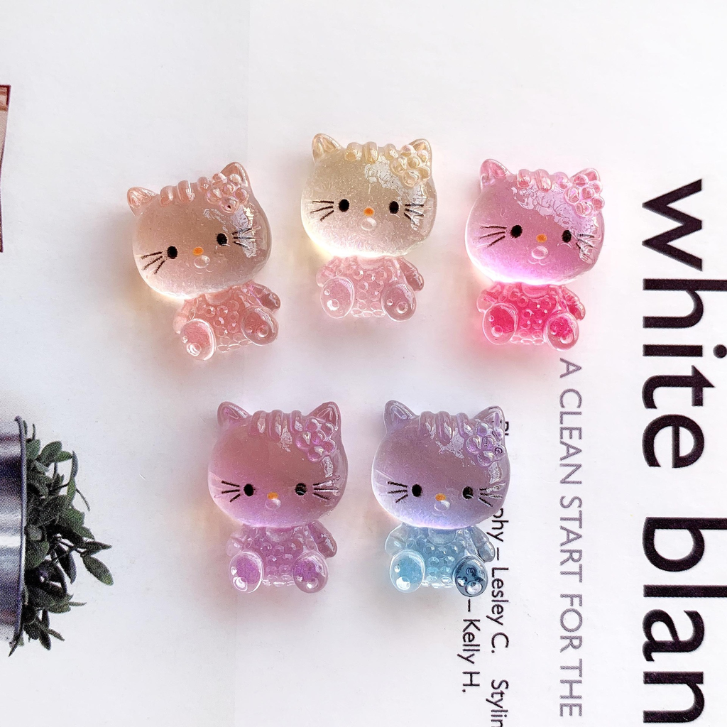 Highly transparent glitter powder semi-3D kitten DIY resin accessories