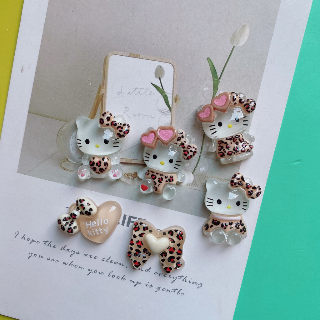 Luminous coffee spotted leopard cat DIY resin accessories