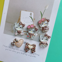Luminous coffee spotted leopard cat DIY resin accessories