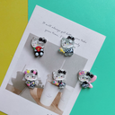 Classic black and white cat bow flower transparent cartoon DIY resin accessories