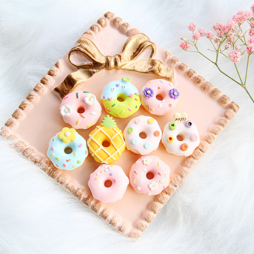 Healing color donut DIY simulation food play resin accessories